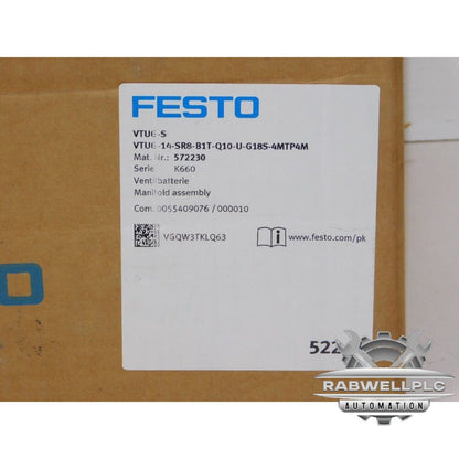 New Festo VTUG-14-SR8-B1T-Q10-U-G18S-4MTP4M Pneumatic Manifold Assembly 572230