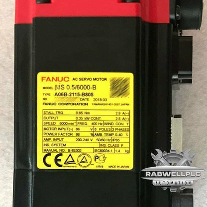 One FANUC A06B-2115-B805 A06B2115B805 Servo Motor New Expendited Shipping