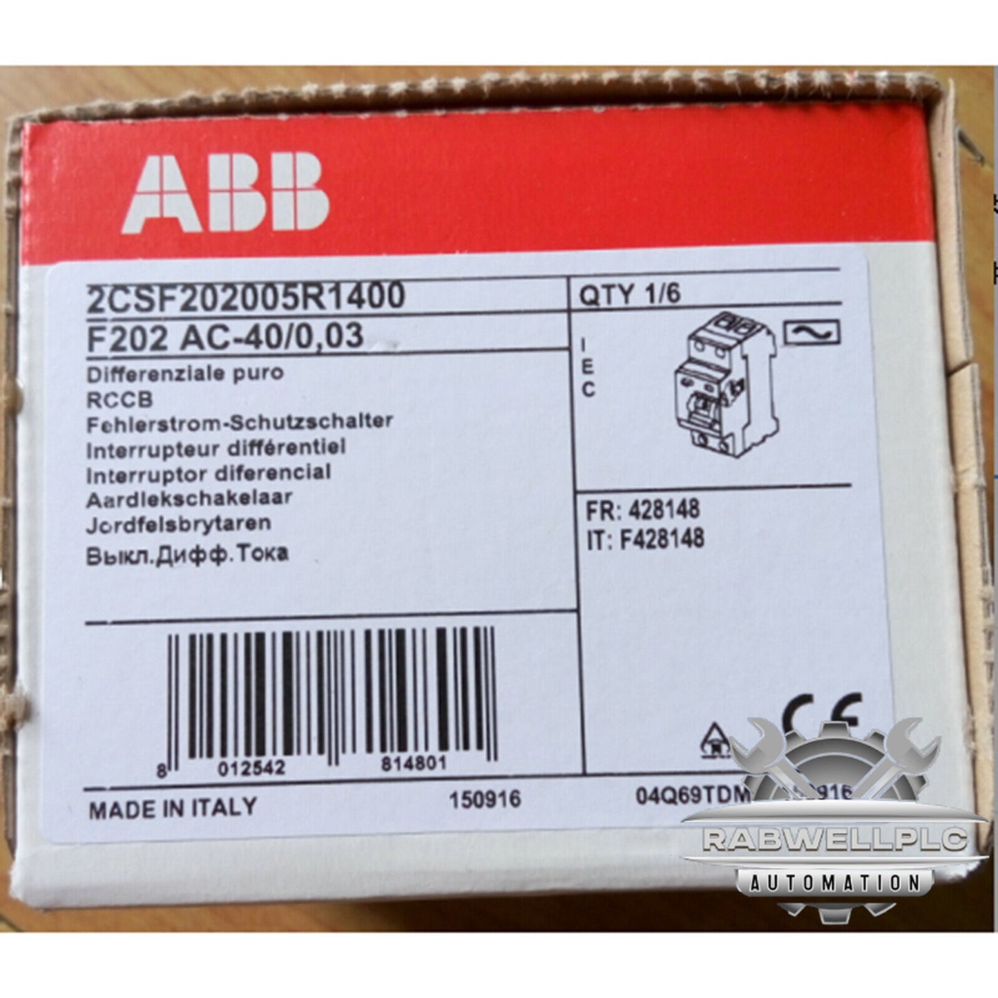 one new abb F202 AC-40/0.03 Residual current protector fast Ship