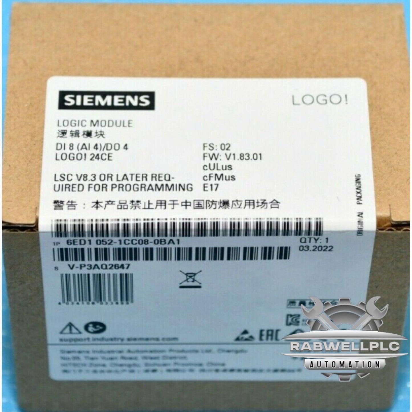 New Siemens 6ED1 052-1CC08-0BA1 6ED1052-1CC08-0BA1 LOGO 24CE logic module