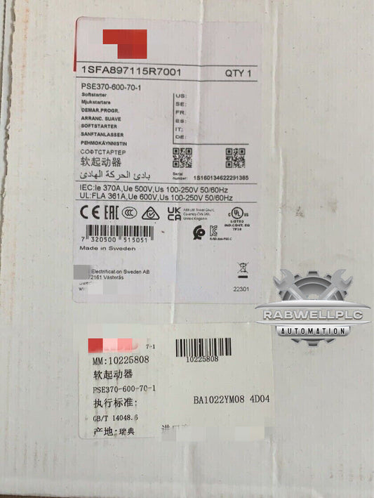 PSE370-600-70-1 NEW ABB Inverter PSE370-600-70-1 Brand New Fast Shipping 1pcs