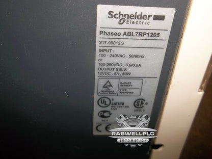 SCHNEIDER ABL7RP1205 POWER SUPPLY 100-240 VAC 50/60HZ (277-1)