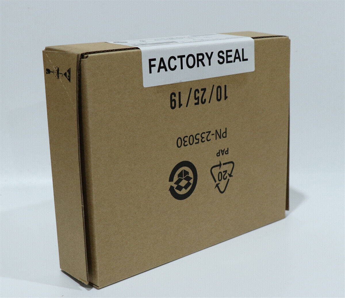 Allen-Bradley 1756-IRT8I module box, factory sealed, new. 'FACTORY SEAL' label and packaging info.
