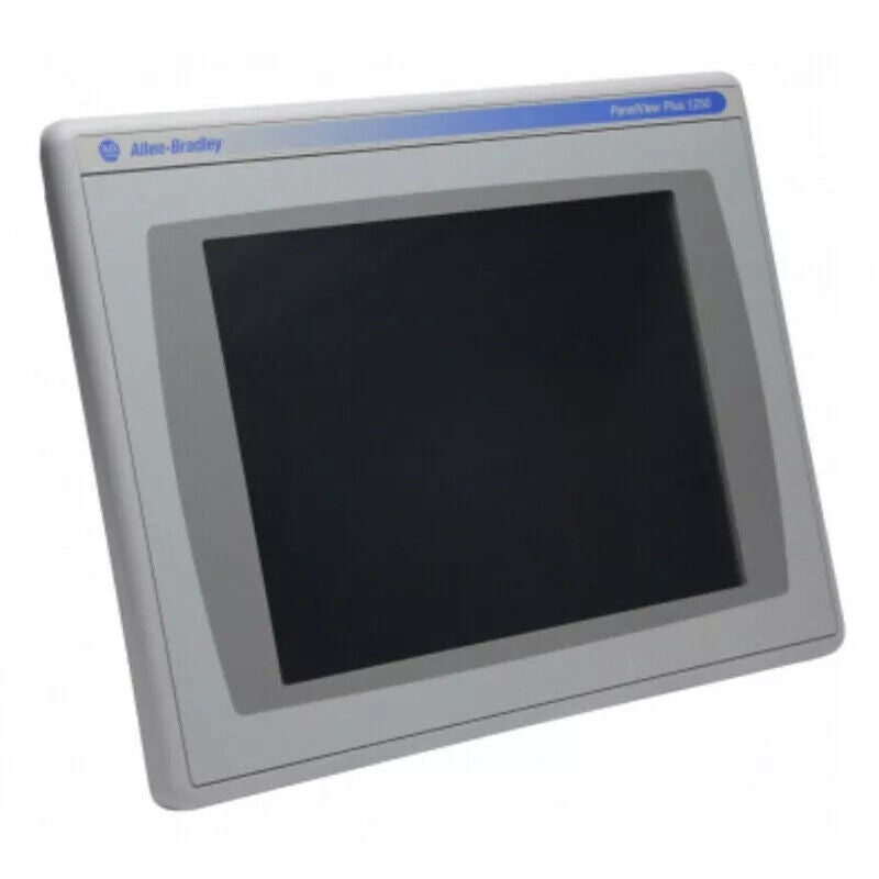 Allen-Bradley 2711-B5A8 PanelView Plus 1250 HMI, new factory sealed, gray, angled view.