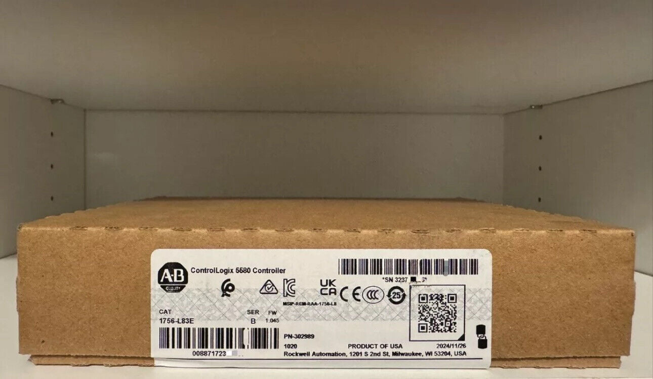 Allen-Bradley 1756-L83E ControlLogix 5580 Controller Box, New industrial automation part.