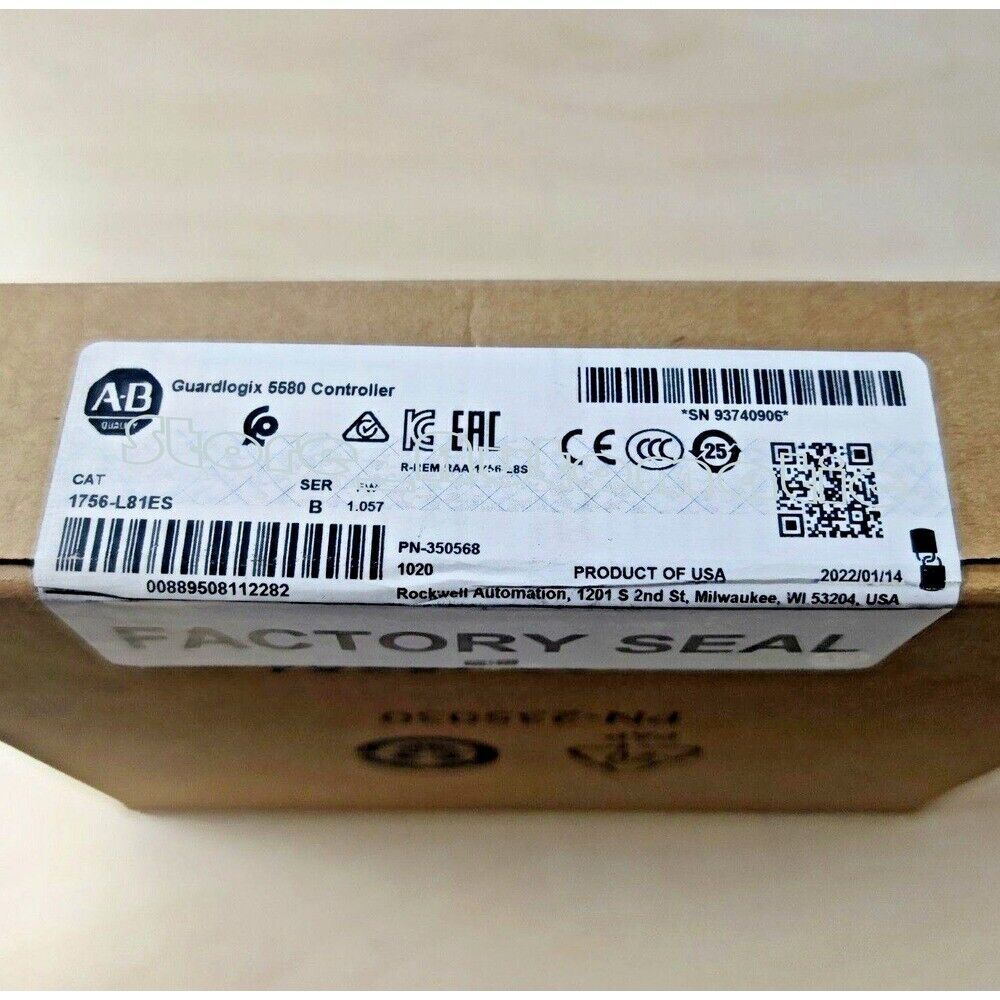 Allen-Bradley 1756-L81ES GuardLogix 5580 Controller Factory Sealed Box