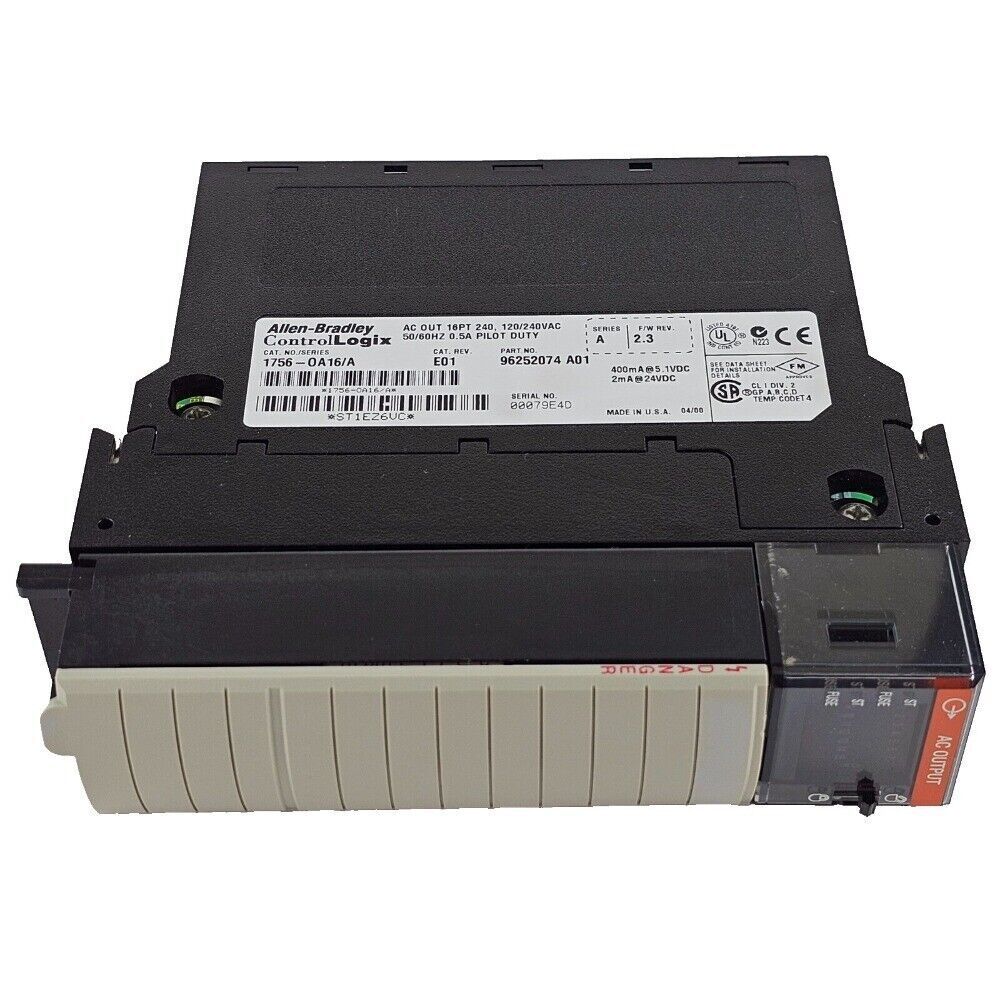 Allen-Bradley ControlLogix 1756-OA16/A AC Output Module, 16-point, 120/240V AC, industrial automation part.