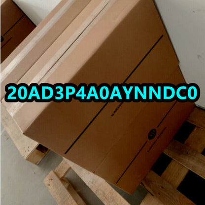 Allen-Bradley 20AD3P4A0AYNNDC0 motor drive box on pallet, industrial automation component.