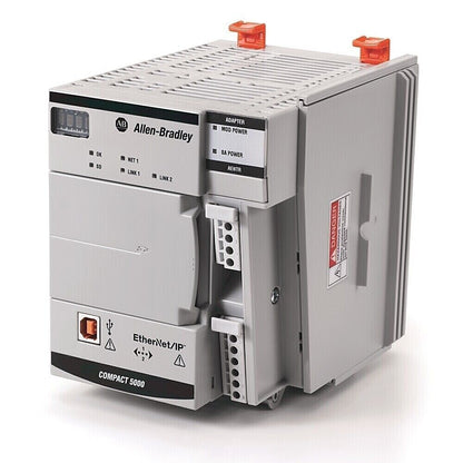 Allen-Bradley Compact 5000 EtherNet/IP Adapter. Supports up to 31 local I/O modules, dual Ethernet ports.