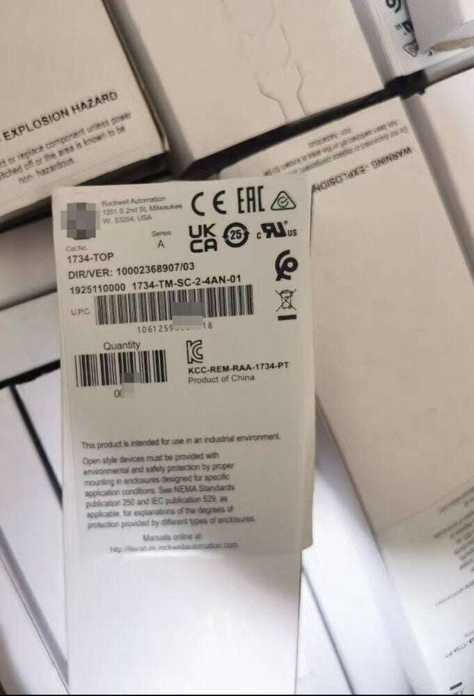 Allen-Bradley 1734-TOP Terminal Base box, product information label, industrial automation part, POINT I/O module compatible.