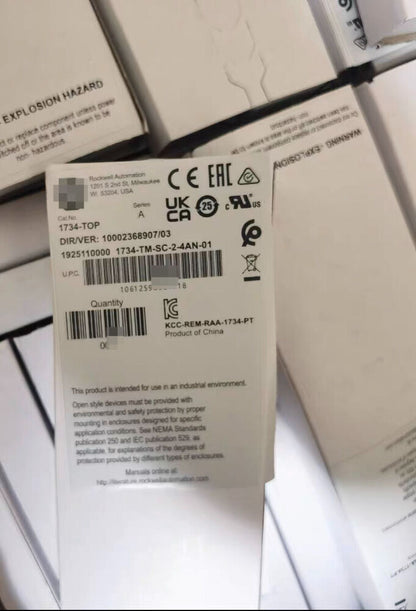 Allen-Bradley 1734-TOP Terminal Base box, product information label, industrial automation part, POINT I/O module compatible.