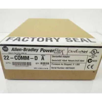 Allen-Bradley 22-COMM-D DeviceNet Adapter in factory sealed box, PLC automation part.