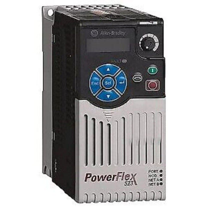 Allen-Bradley PowerFlex 523 AC Drive with control panel and RS-485 for motor control applications.