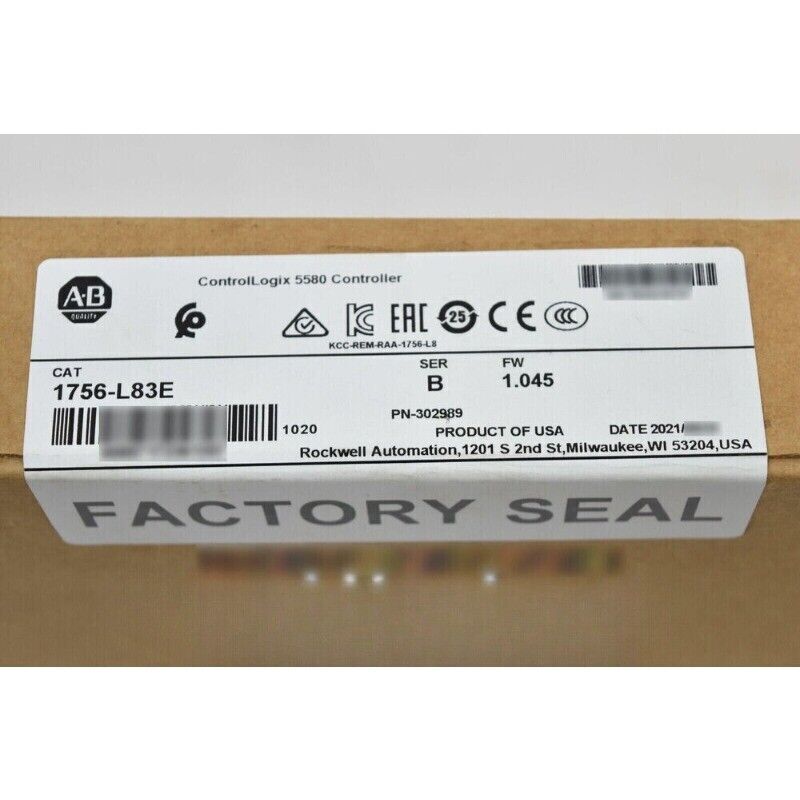 Allen-Bradley 1756-L83E ControlLogix 5580 Controller with Factory Seal, Industrial Automation Part.