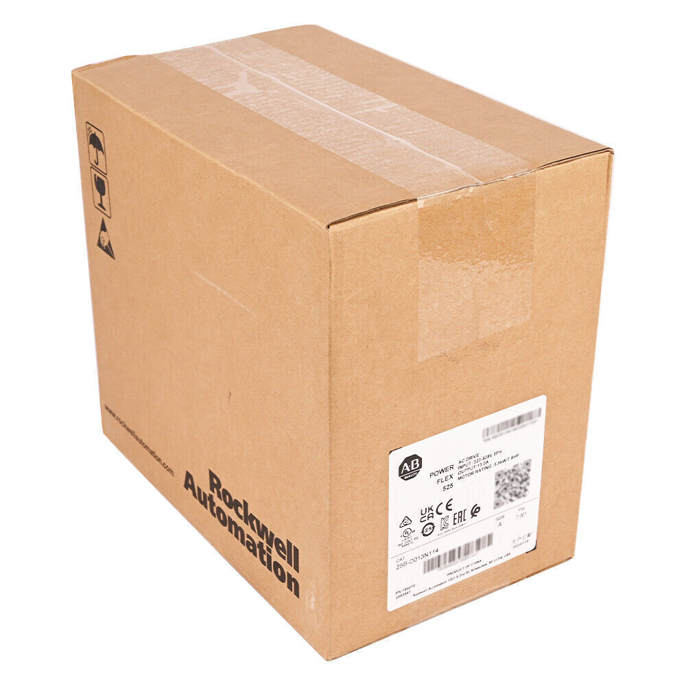 Allen-Bradley PowerFlex 525 AC Drive in Box - 25B-D013N114, 5.5kW, 7.5Hp industrial automation component, EtherNet/IP support