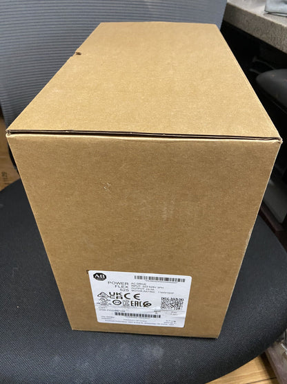 Allen-Bradley PowerFlex 525 AC Drive package, brown cardboard box, product label visible