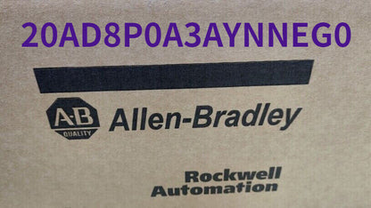 Allen-Bradley PowerFlex 70 AC Drive box with product code 20AD8P0A3AYNNEG0, Rockwell Automation.