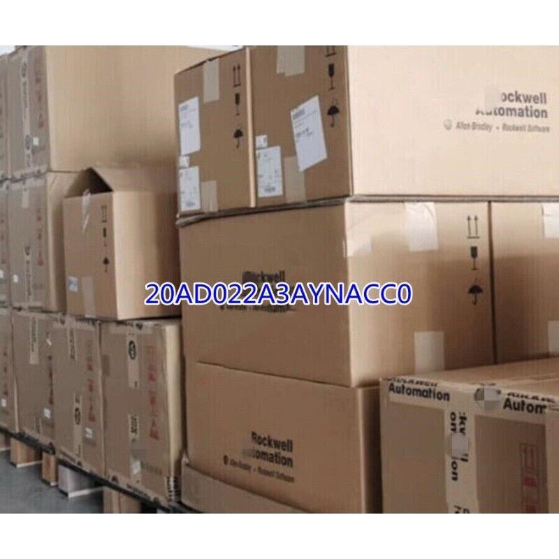 Allen-Bradley 20AD022A3AYNACC0 PowerFlex 70 AC Drive boxes stacked, ready for shipping