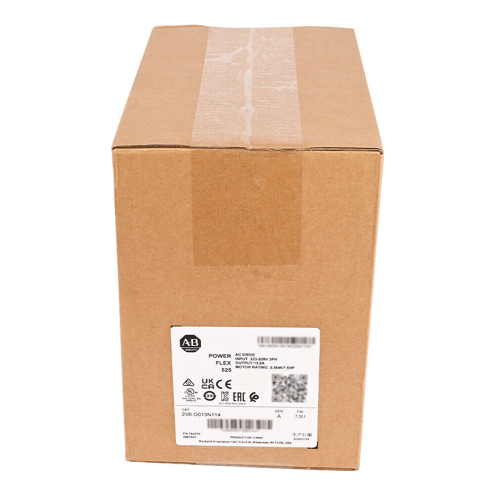 Allen-Bradley PowerFlex 525 AC Drive in box, 5.5kW, 7.5Hp, industrial automation component