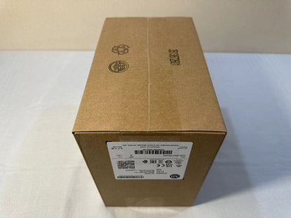 Allen-Bradley PowerFlex 525 AC Drive 25B-D017N104 packaging, brown cardboard box with product label.