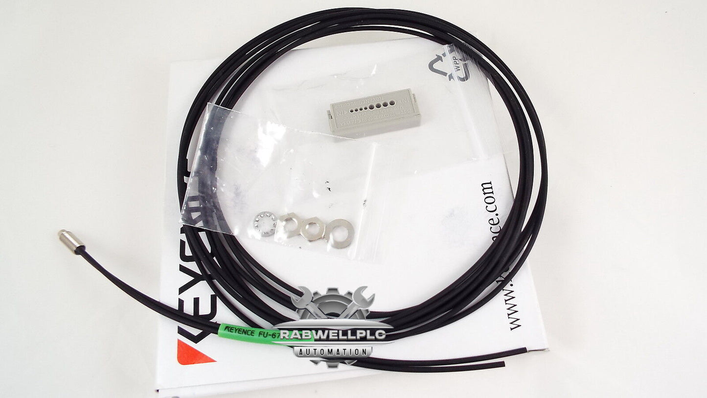 KEYENCE FU-67V Fiber Optic Sensor FU67V Fiber AMPLIFIER SENSOR CABLE New In Box