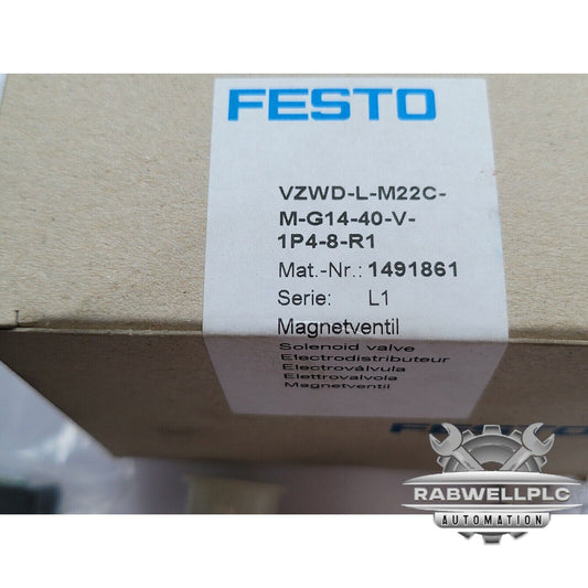 New Festo VZWD-L-M22C-M-G14-40-V-1P4-8 1491845 Solenoid valve