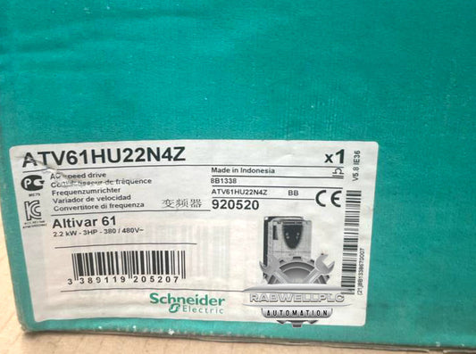 Schneider Electric Altivar ATV61HU22N4Z AC Speed Drive 2.2kW 3HP 380-480V-