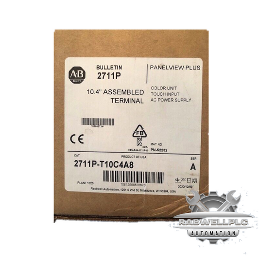 Allen-Bradley 2711P-T10C4A8 Ser A Panelview Plus, 10.4" SEALED NEW IN BOX