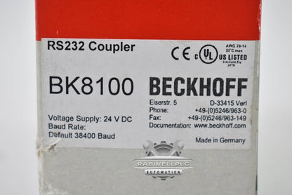 1PC NEW BECKHOFF BK8100 PLC Module BK8100 Expedited Shipping