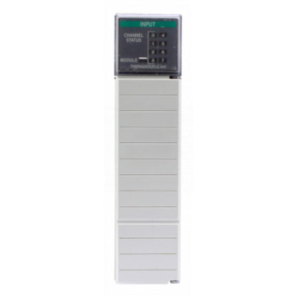 Allen-Bradley 1746-NT8 SLC 500 Thermocouple Input Module - White module with green input display, channel status indicators.