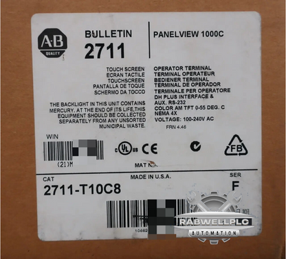 Allen-Bradley 2711-T10C8 1000 COLOR TERMINAL 10.4-IN AB 2711 T10C8 US NEW IN BOX