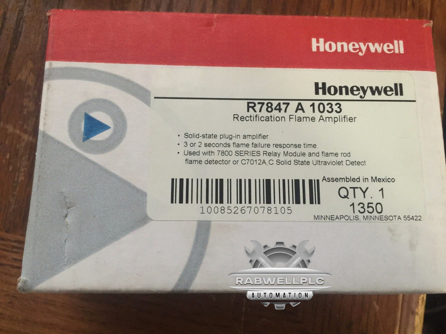 New Honeywell R7847 A 1033 Rectification Flame Amplifier R7847A1033