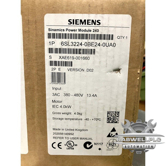 New Siemens  6SL3 224-0BE24-0UA0  6SL3224-0BE24-0UA0 G120 PM 240 Power Module