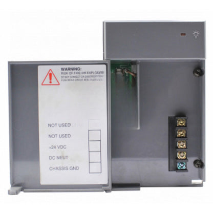 Allen-Bradley 1746-P3 SLC 500 Module, Gray industrial automation part, with warning label and terminal connections