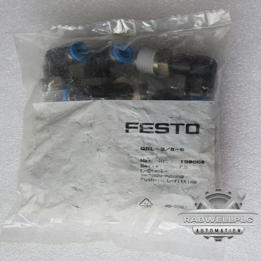 10 PCS New Festo QSL-3/8-6 190660 Push-in L-fitting