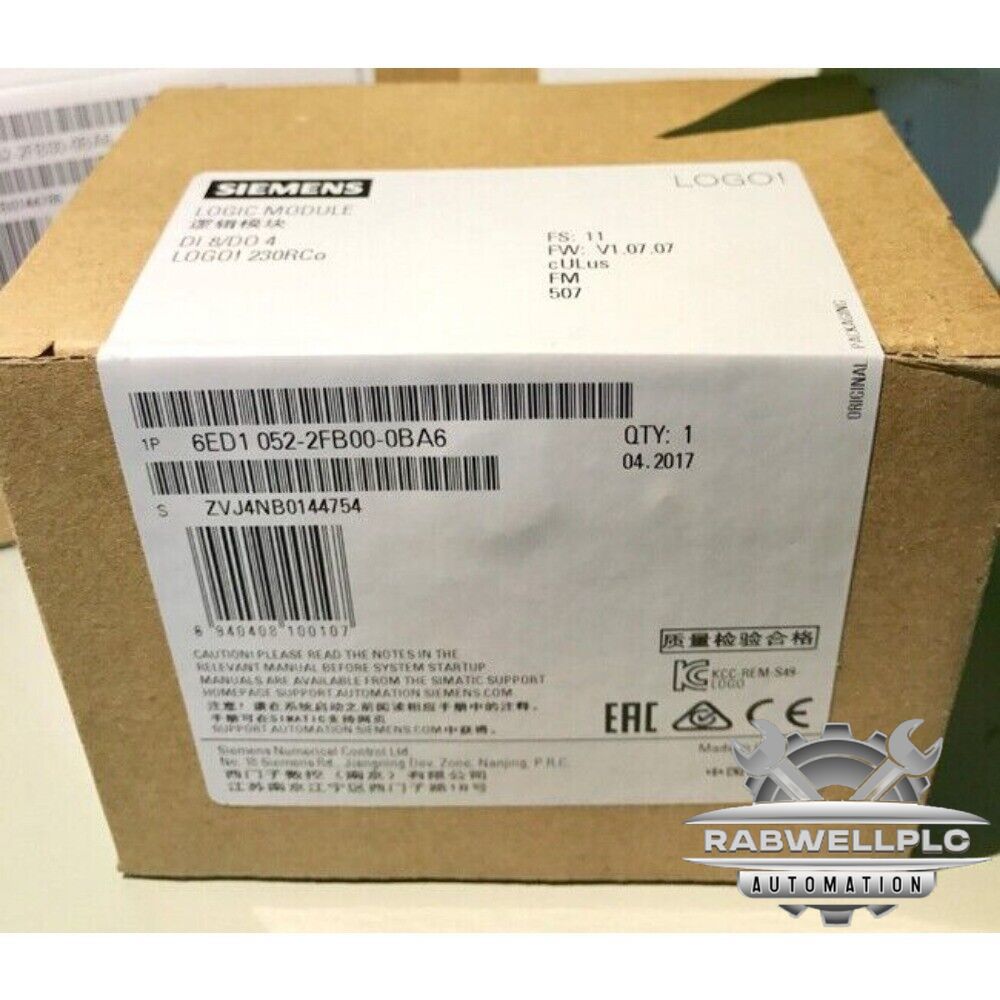 New Siemens 6ED1 052-2FB08-0BA0 6ED1052-2FB08-0BA0 LOGO! 230RCEO, logic module