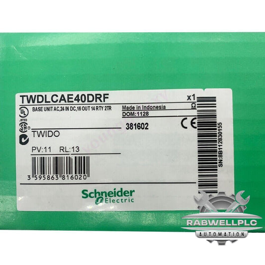 TWDLCAE40DRF Schneider Twido PLC 24 In Programmable Logic Controller Base Unit