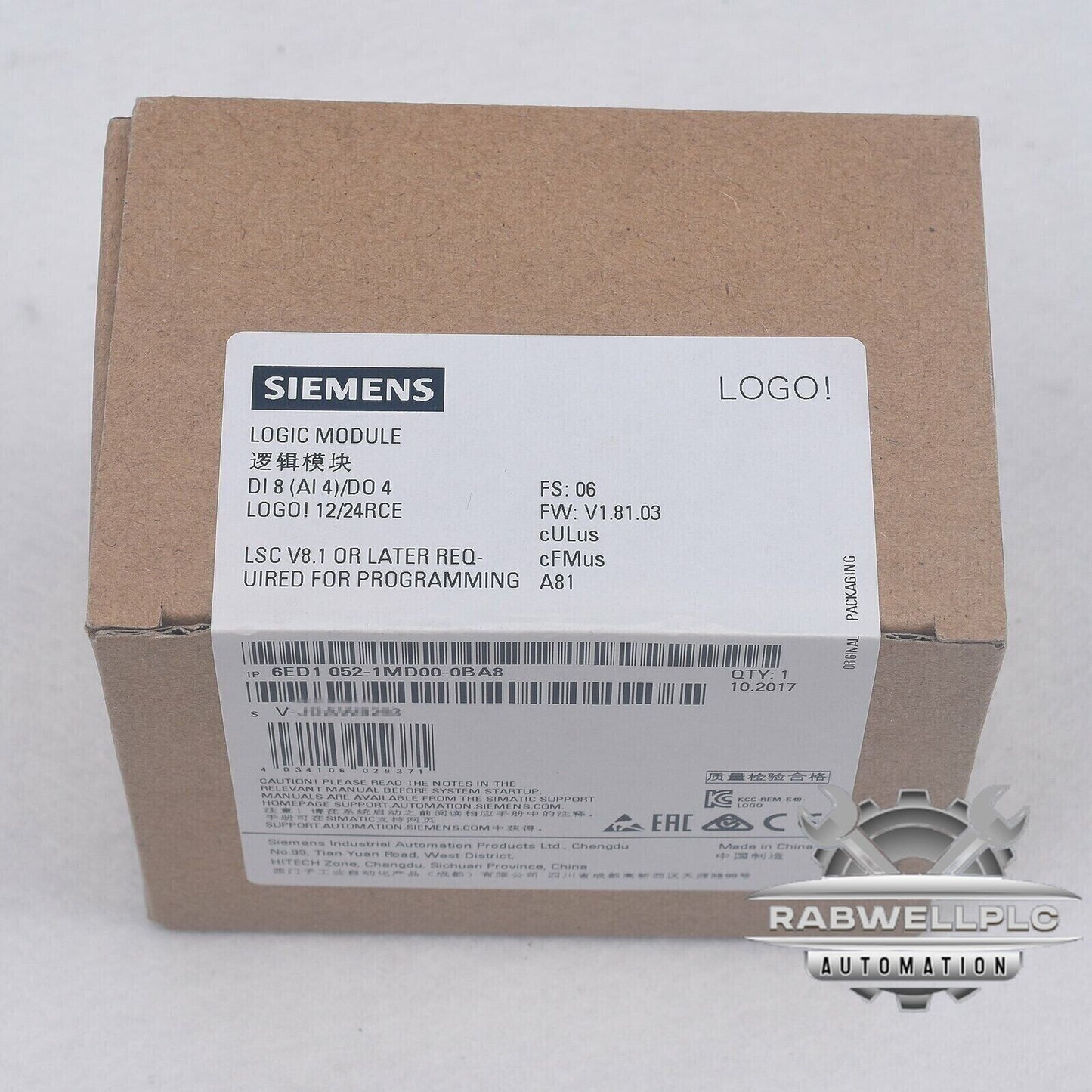 New Siemens 6ED1 052-1MD00-0BA8 6ED1052-1MD00-0BA8 LOGO 12/24RCE logic module