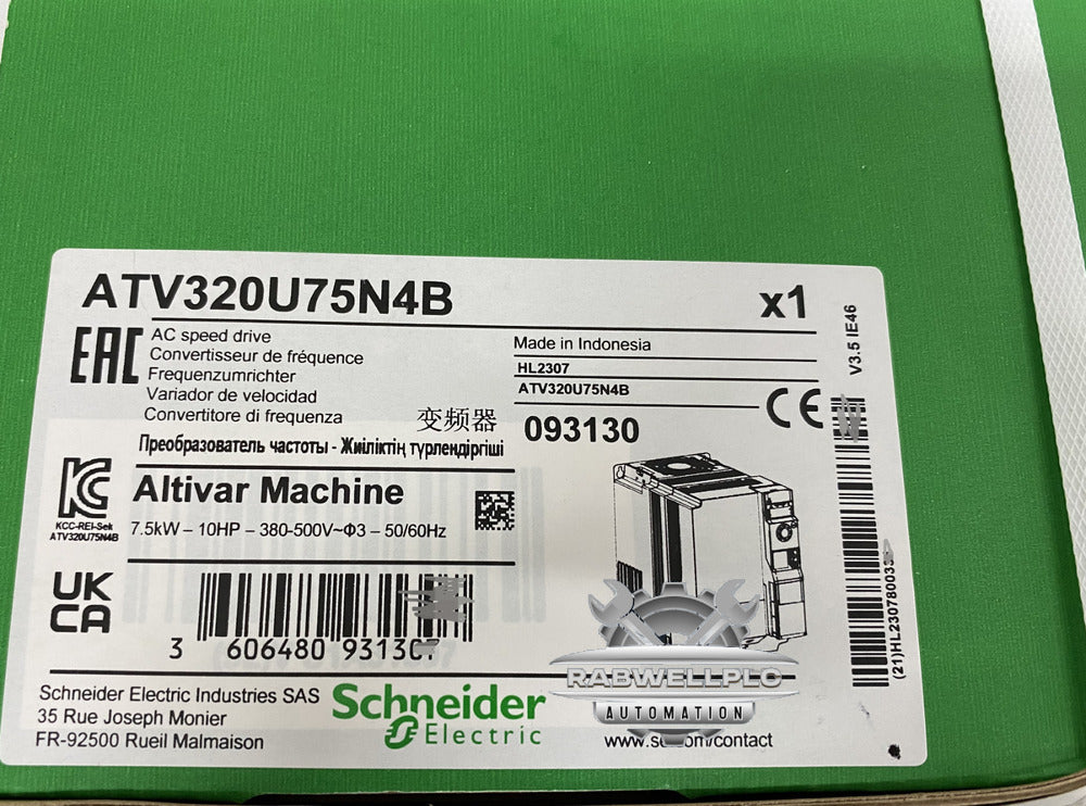 Schneider Electric Inverter ATV320 7.5kW ATV320U75N4B New Sealed-