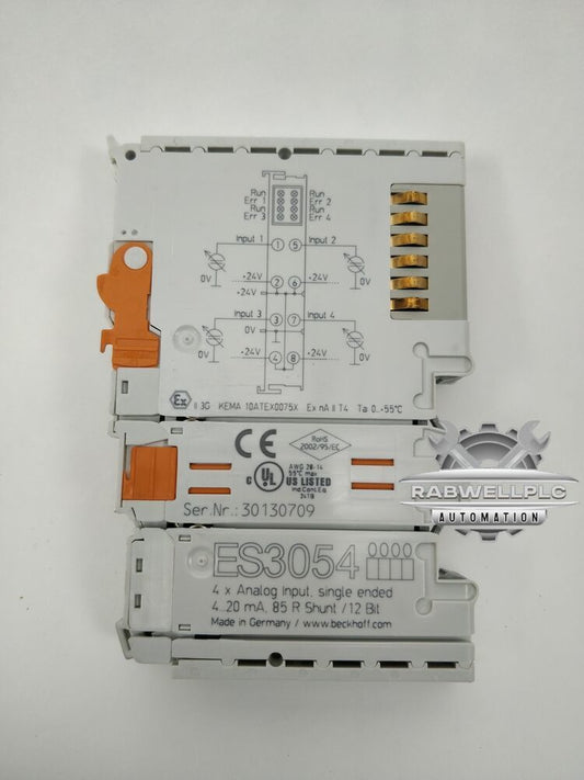 Beckhoff ES3054 4xAnalog Input Single Ended 4 20mA 85R Shunt/12Bit-