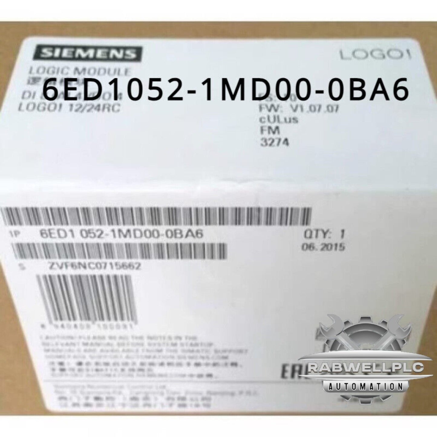 New Siemens 6ED1 052-1MD00-0BA6 6ED1052-1MD00-0BA6 LOGO 12/24RC logic module