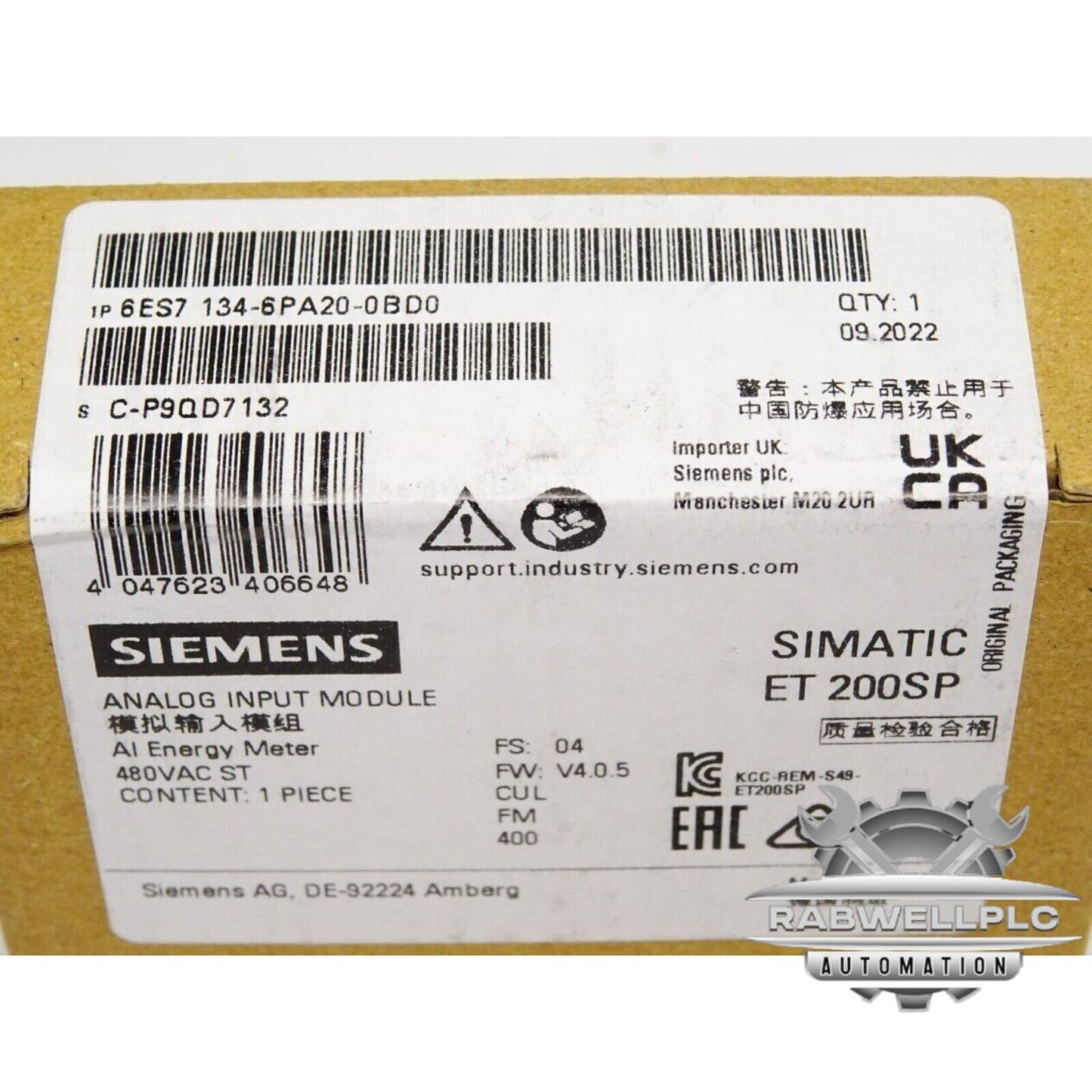 1PC New In Box Siemens 6ES7134-6PA20-0BD0 6ES7 134-6PA20-0BD0