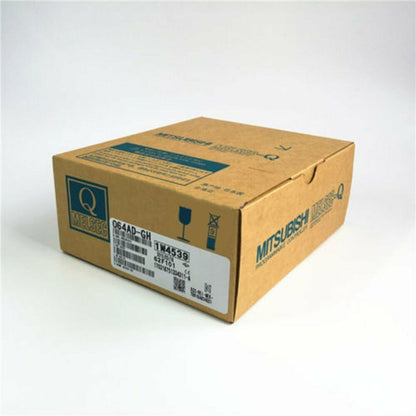 Mitsubishi Q64AD-GH PLC module in box. Industrial automation parts.