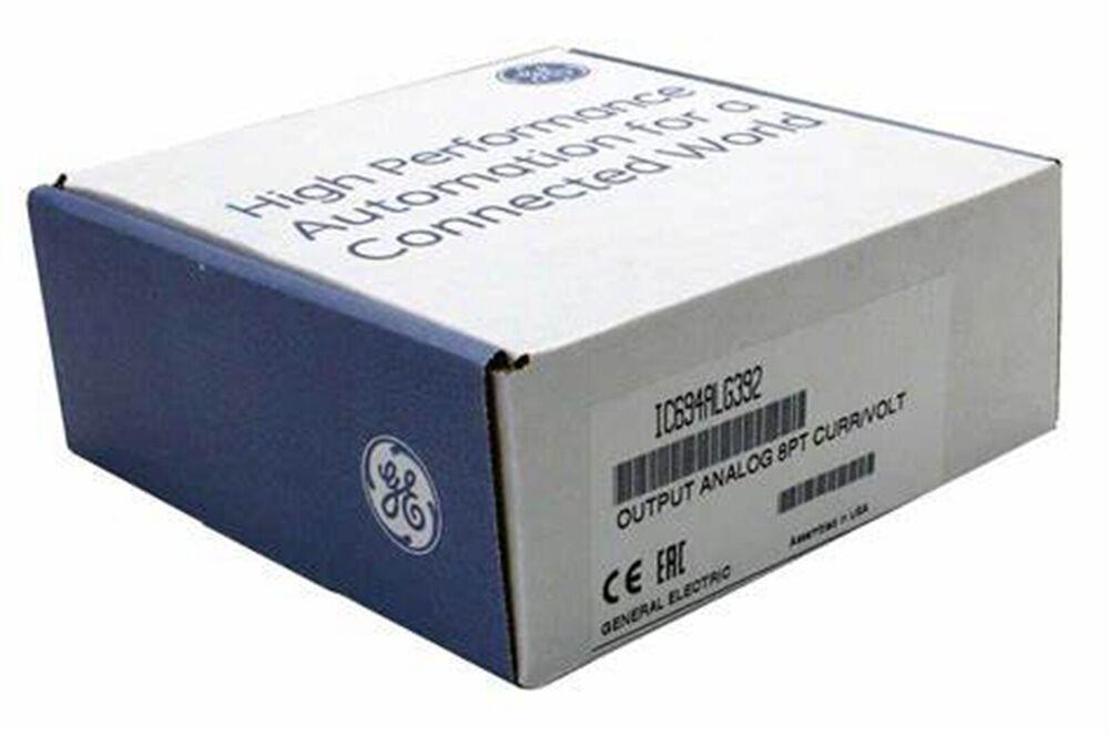 FANUC IC694ALG392 Analog Output Module in original packaging, GE Industrial Automation part.