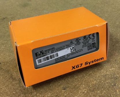 B&R X67AI1323 Analog Input Module in orange box, industrial automation equipment, NEW