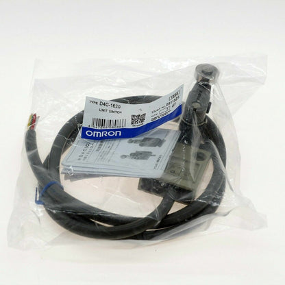 Omron D4C-1620 Limit Switch sensor, new industrial automation part, with black cable and documentation, free shipping.