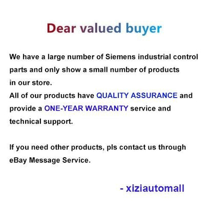 Customer service message: Siemens industrial control parts with quality assurance and one-year warranty, contact us.