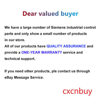 cxcnbuy offers Siemens industrial control parts, quality assurance, and a one-year warranty. Contact via eBay.
