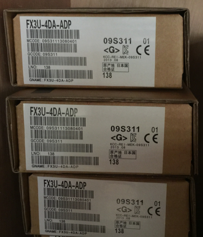 Mitsubishi FX3U-4DA-ADP PLC Module, New industrial automation part with fast shipping. Made in Japan.