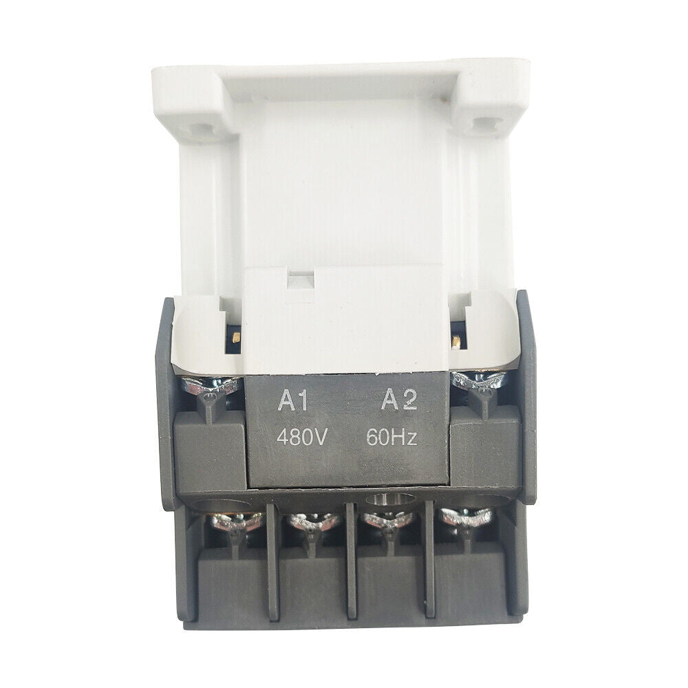 ABB A12-30-10 contactor, grey and white, 480V 60Hz coil, for PLC automation, replacement parts.